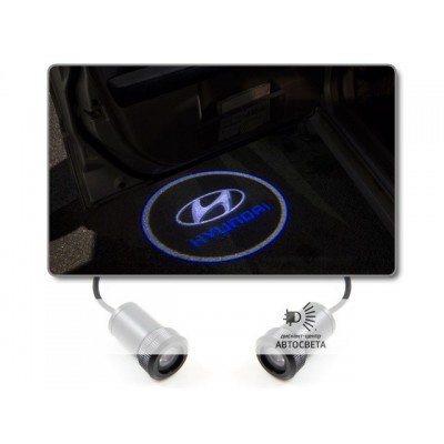 Проекция на двери с эмблемой Hyundai
